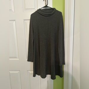 NWT Everly Charcoal Gray Winter Favorite Turtleneck Dress Size Large